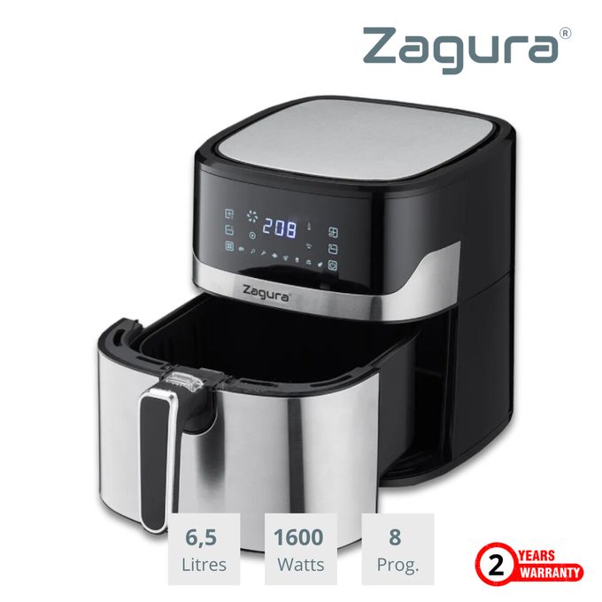 ZAGURA FRITEUSE SANS HUILE / AIR FRYER DIGITAL - 6.5L / 2 SUPPORTS SILICONE GRATUIT