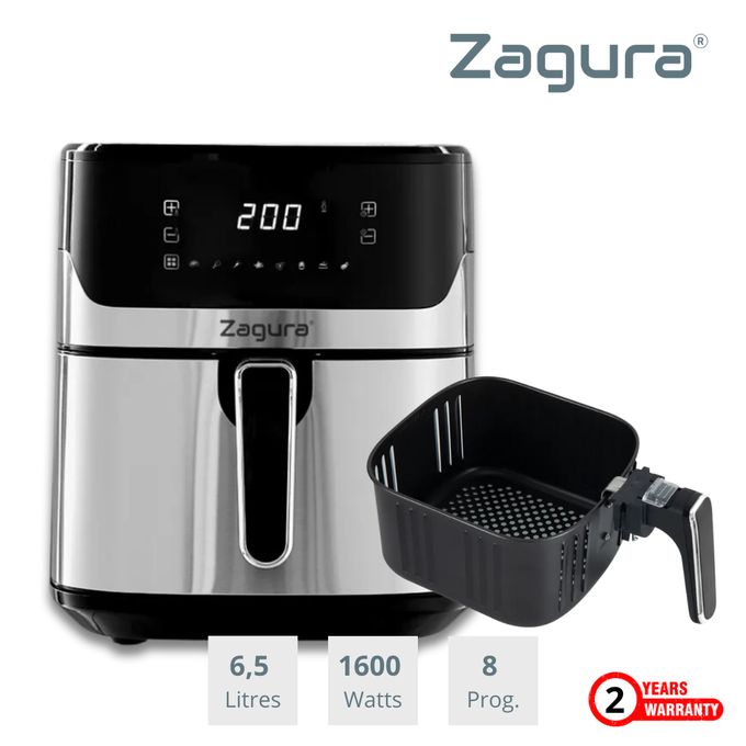 ZAGURA FRITEUSE SANS HUILE / AIR FRYER DIGITAL - 6.5L / 2 SUPPORTS SILICONE GRATUIT