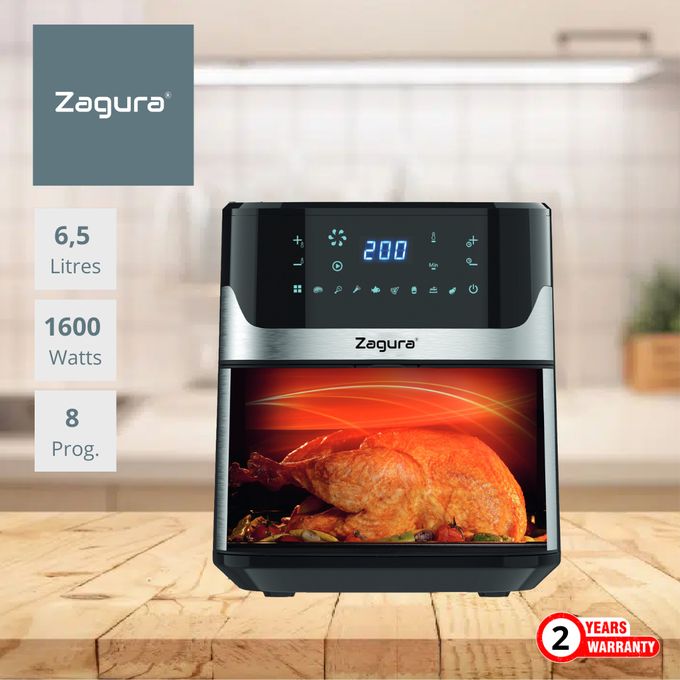 ZAGURA FRITEUSE SANS HUILE / AIR FRYER DIGITAL - 6.5L / 2 SUPPORTS SILICONE GRATUIT