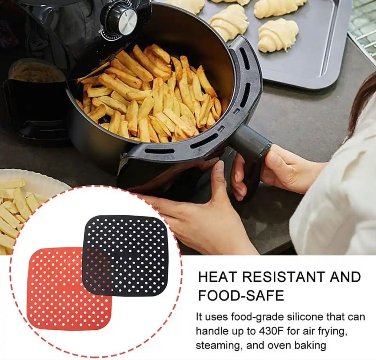 2 Supports Silicone Airfryer