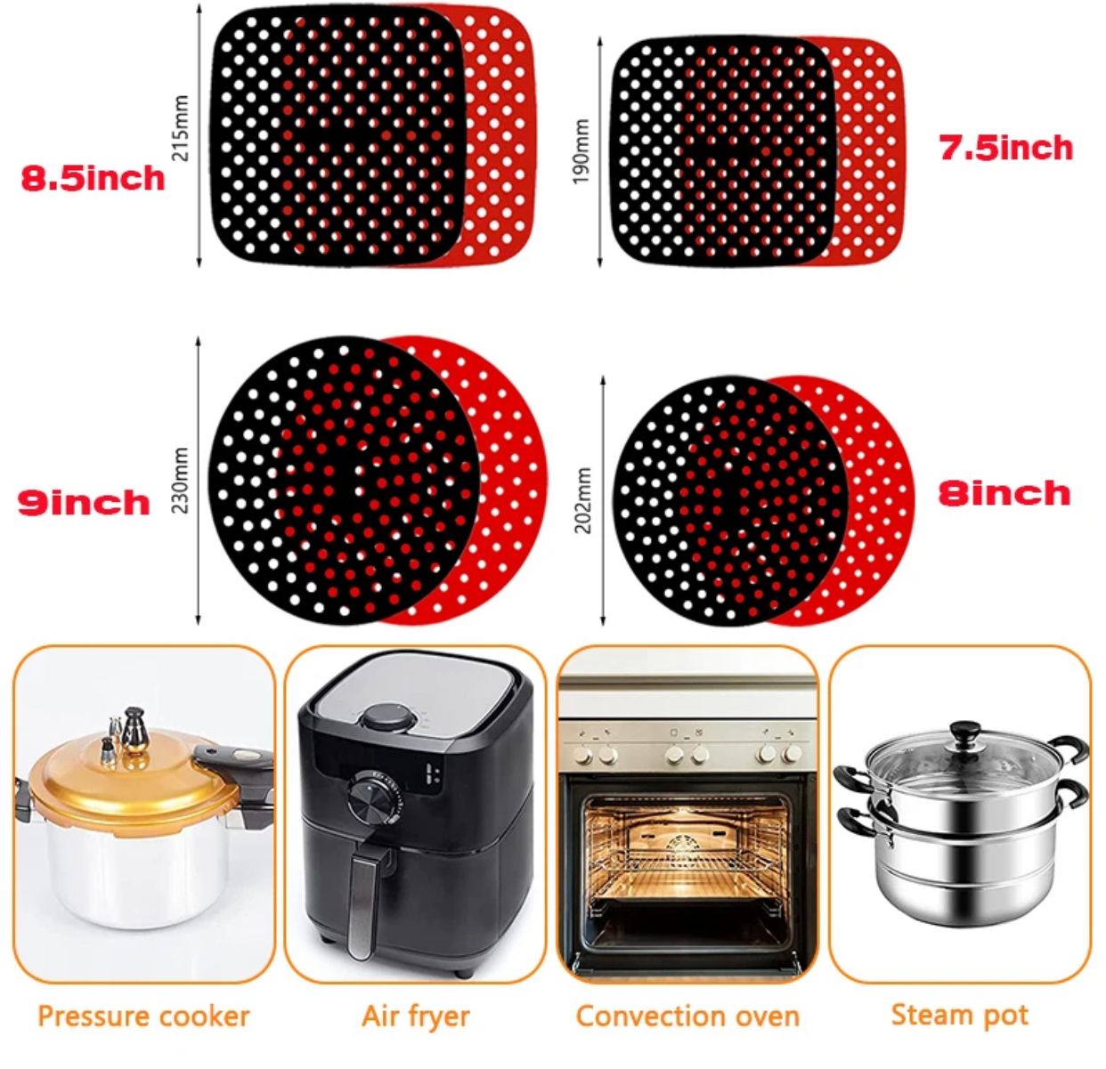 2 Supports Silicone Airfryer