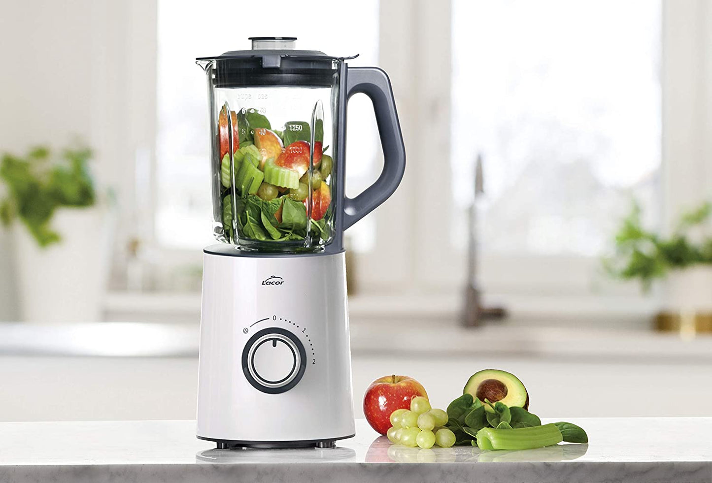 Mixeur Électrique White 700 W, Sans BPA 1'50 L Acier Inoxydable